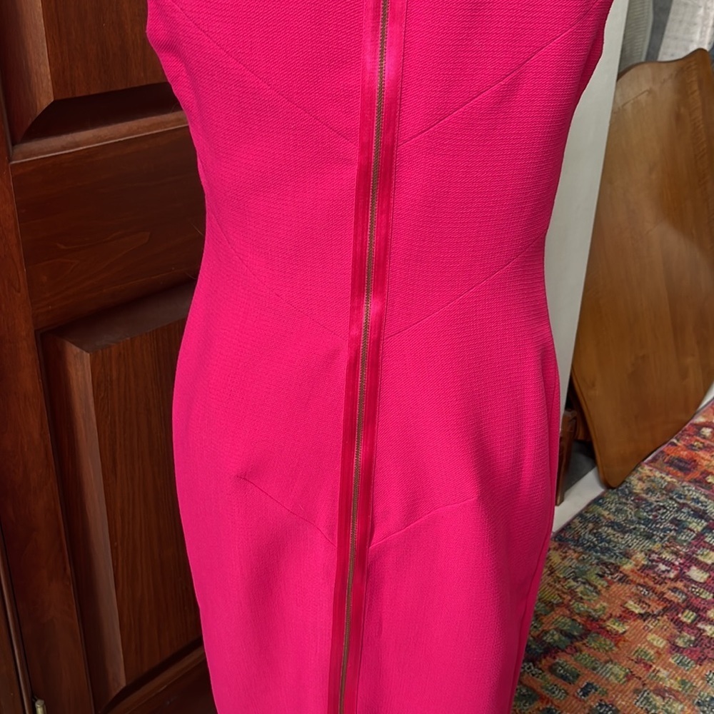 Jones New York    Bright pink straight line dress    Full back zipper    Size 6 - Picture 9 of 13